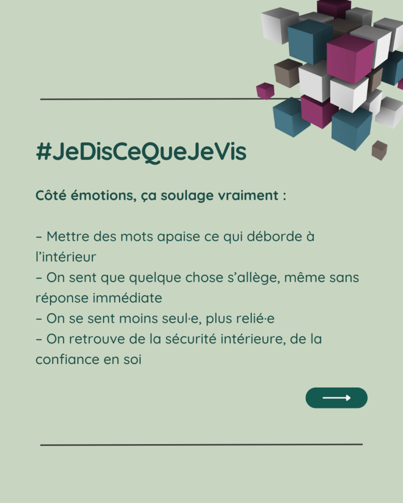 #JeDisCeQueJeVis – Mettre des mots sur ses émotions apaise et allège